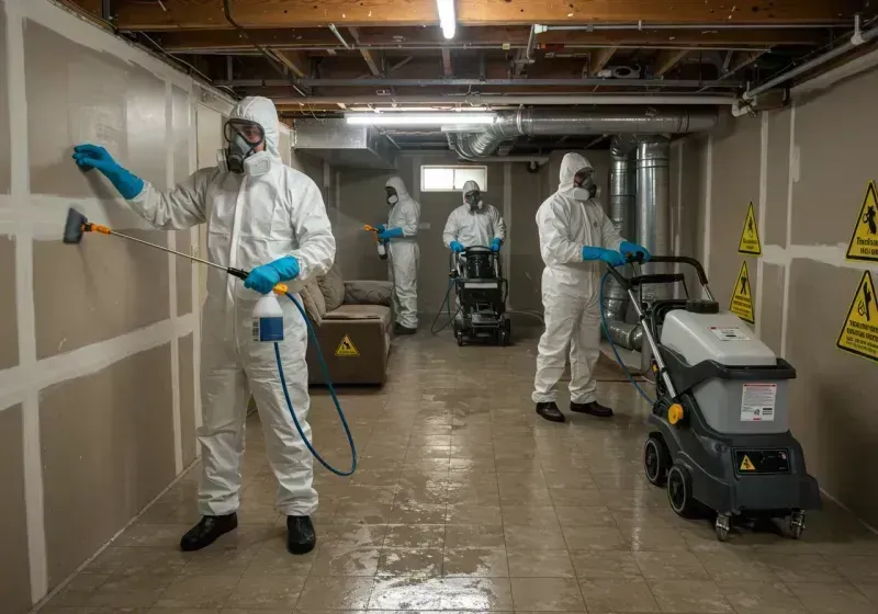 Basement Moisture Removal and Structural Drying process in Milford, NE